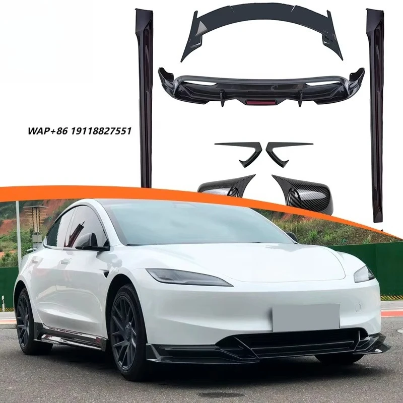 

For Refresh Model 3 2024+ Full Set ABS Material Tuning Kit Carbon Fiber Pattern Perfect Fit Easy Installation