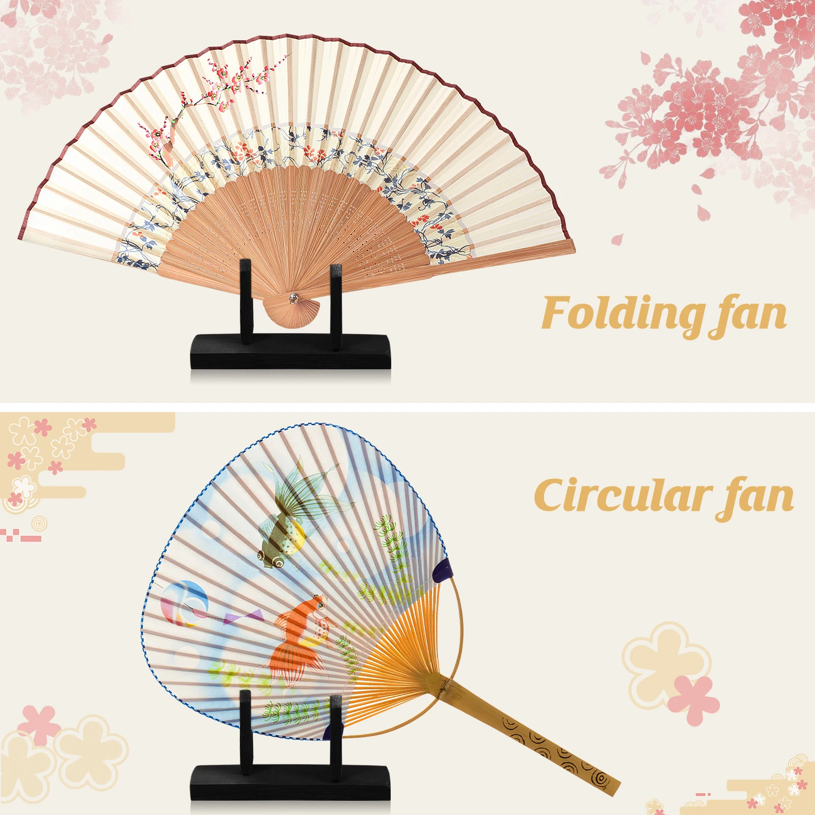 

1pc Japanese Style Wooden Holder Folding Fan Stand Home Decoration Hand Fan Rack Lightweight Natural Wood Grain Easy