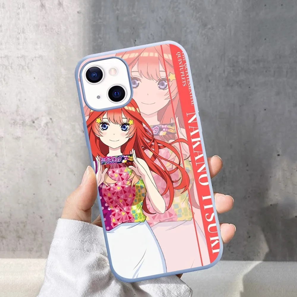 Nino Nakano casing ponsel Anime, casing ponsel warna permen polos untuk IPhone 14 11 12 13 Mini Pro Xs Max 8 7 6 6S Plus X XR