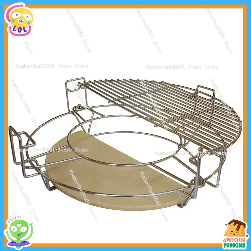 Ceramic BBQ Grill Accessories Heavy Duty Stainless Steel Pizza Pan Multifunction Baking Kit