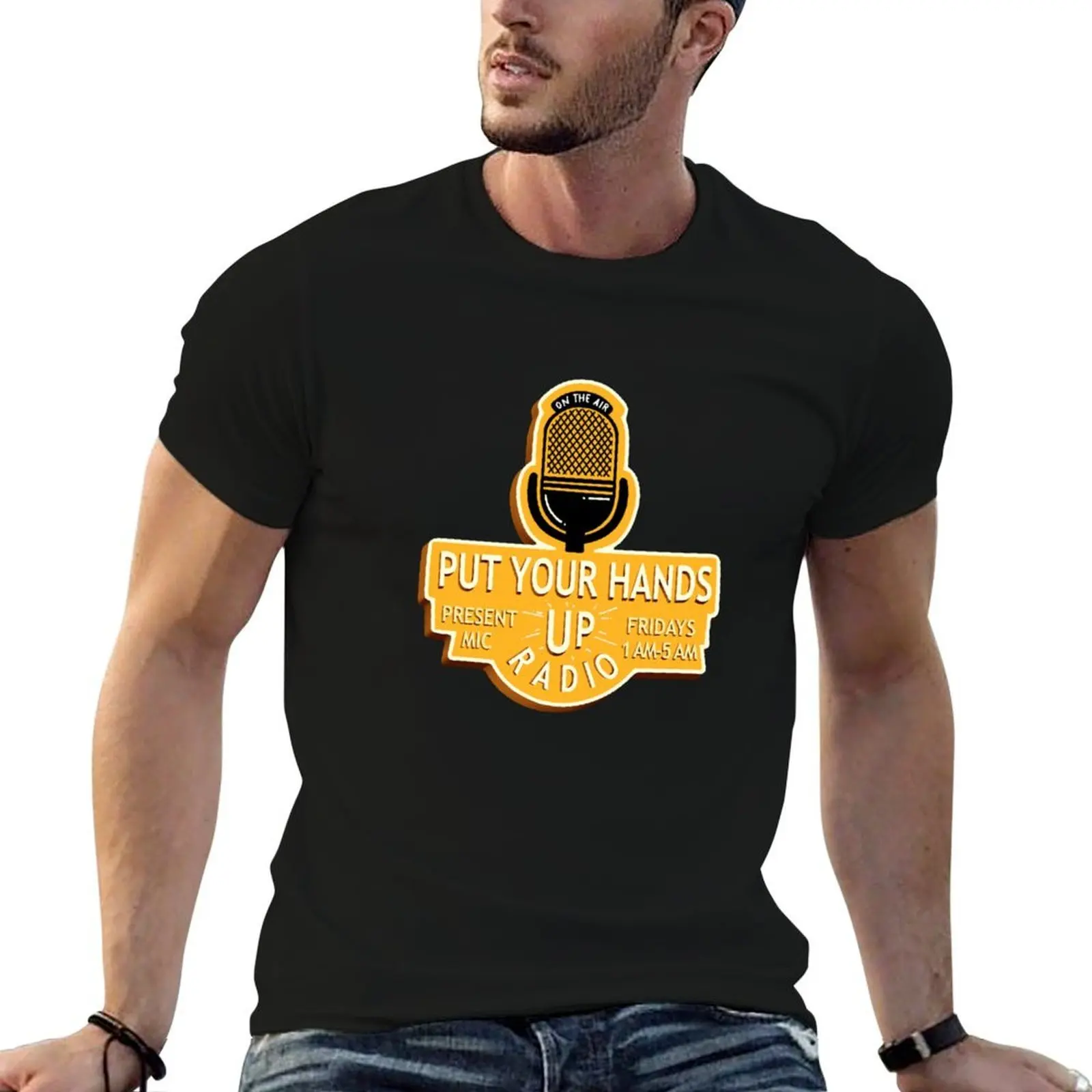Put Your Hands Up Radio T-Shirt man t shirt summer t shirts for man pack cotton man tshirt T-shirt