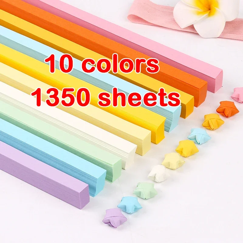 1350 Sheet Star Origami Paper Star Paper Strip Double Sided Origami Stars Colorful Decor Folding Paper Strips Children Hand Art