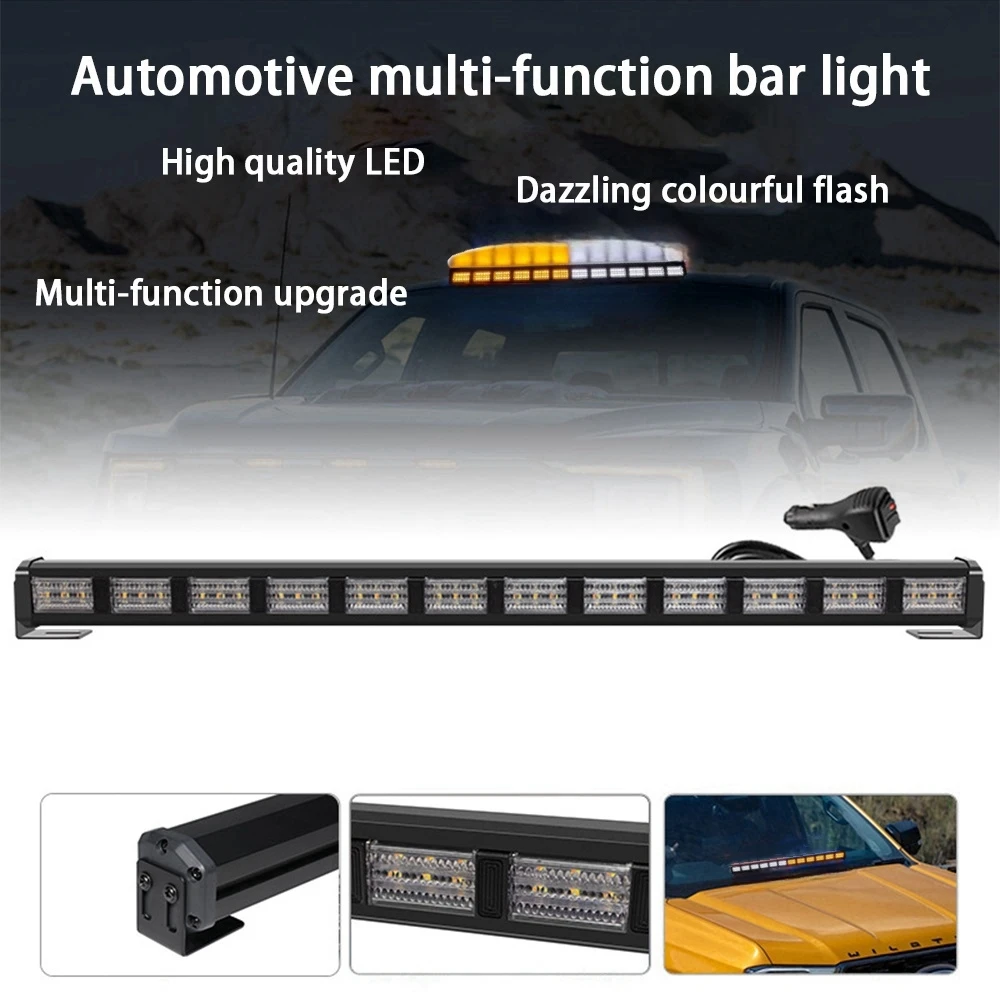 108 LED Warning Light Bar Car Strobes Emergency Flashing Light 9V-36V Trailer Truck Lighting Aluminum Alloy Fog Light LED Bar