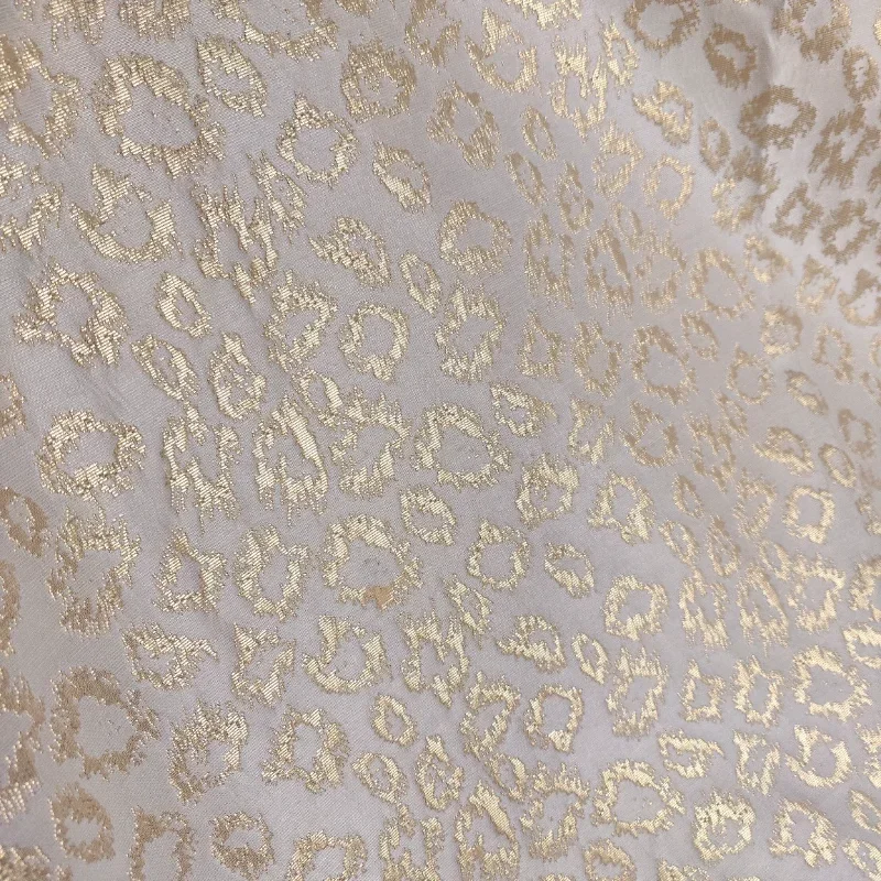 

Embossed Jacquard Fabric with Gold Leopard Print Design Sewing Material Cheongsam Dress Garment Fabric 155 cm Sold By Meter