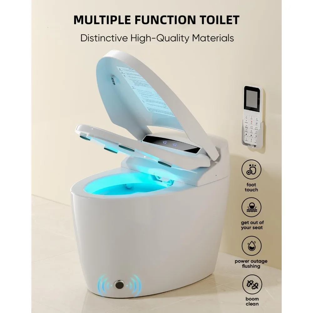 

One-Piece Smart Bidet Toilet, Warm Water Sprayer & Dryer, Auto Dual Flush, Foot Sensor, Customizable