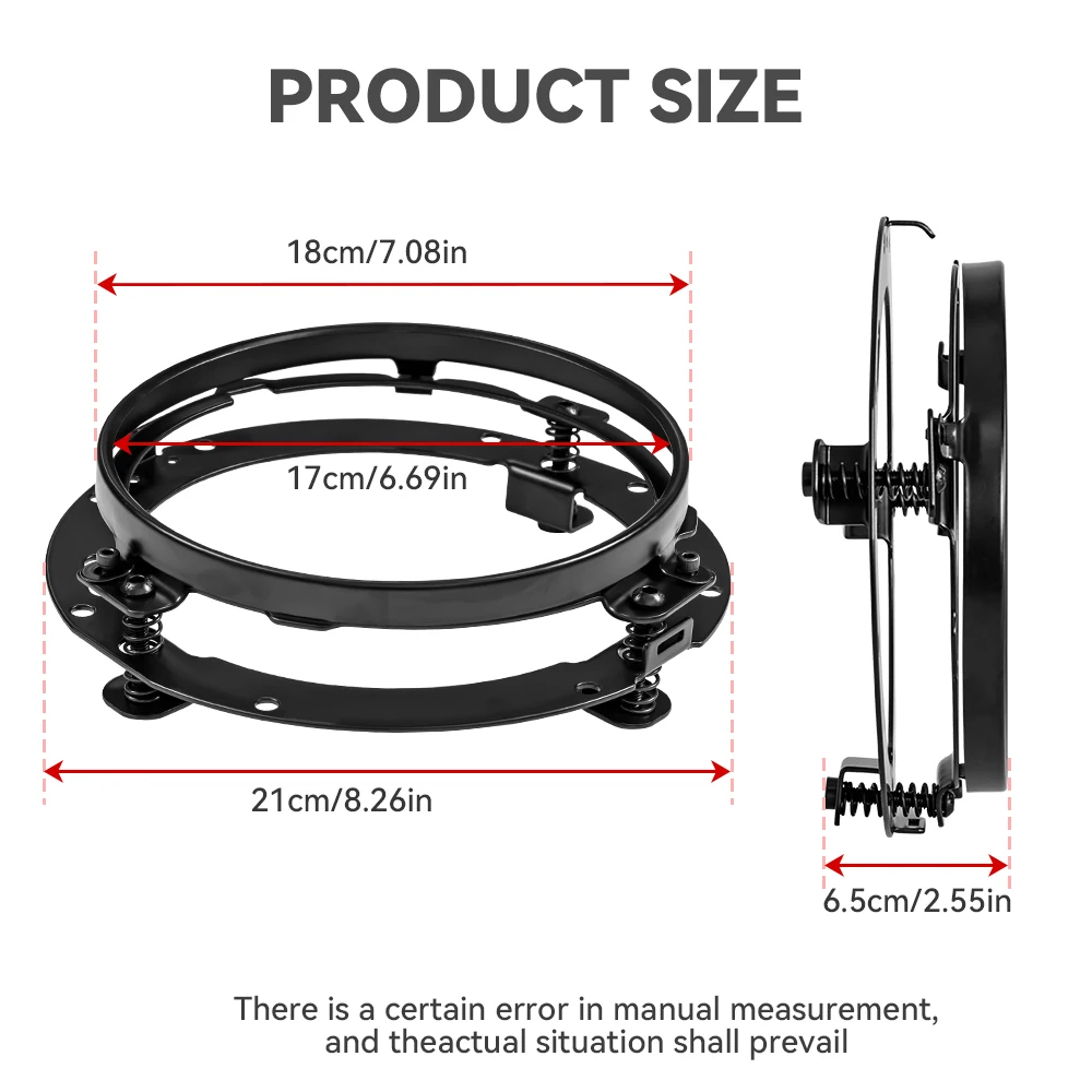 7 Inch Round LED Headlight Mounting Bracket Ring For Car Wrangler JK Suzuki Samurai for Harley Motorcycle 7\