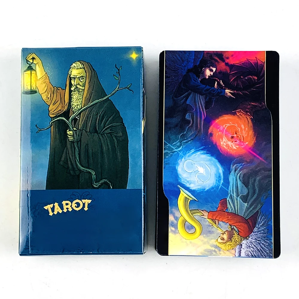 12CMX7CM Tarocchi Versione inglese Mazzo di tarocchi di divinazione con libro di guida, Mazzo di tarocchi di grandi dimensioni Gioco da tavolo di intrattenimento per famiglie