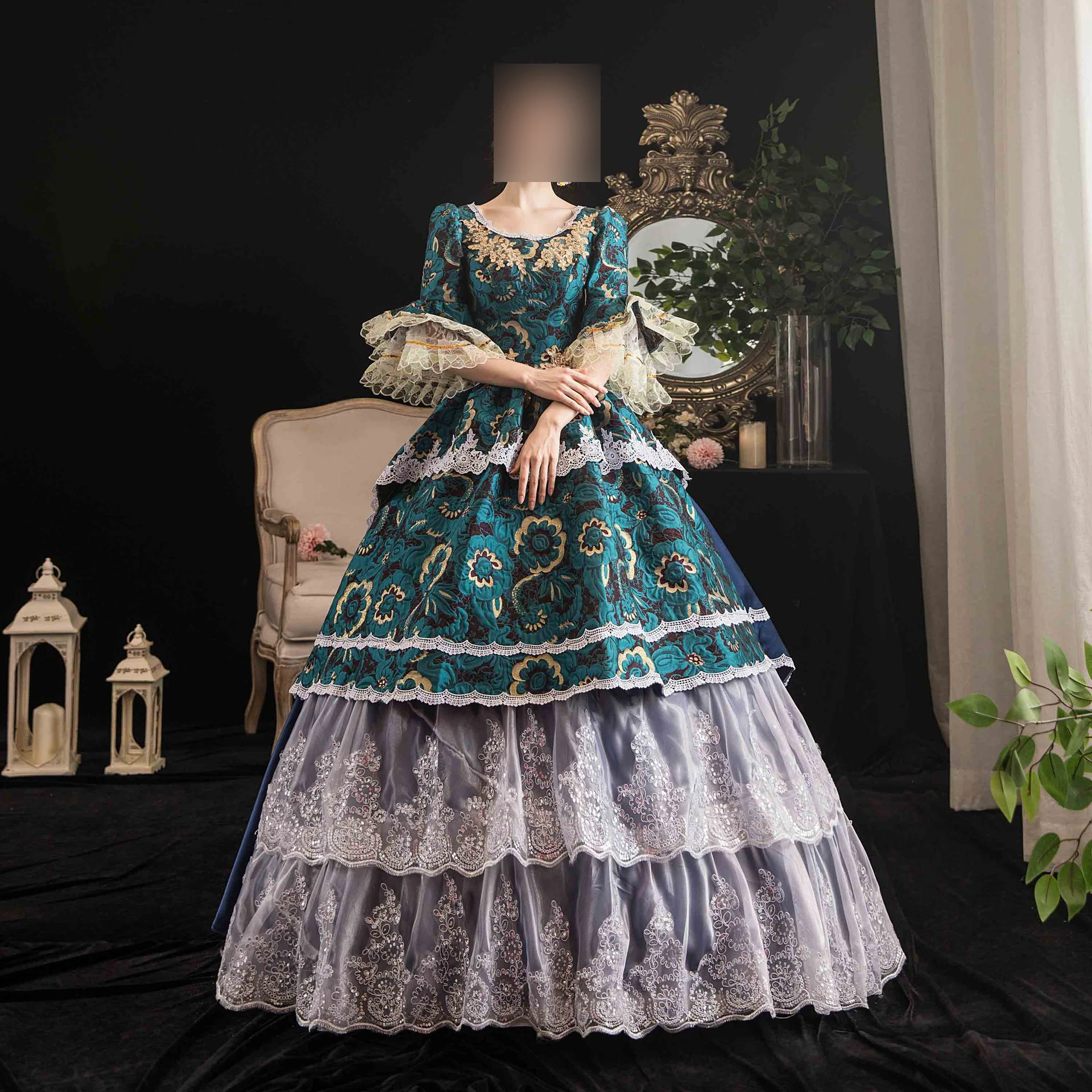 Customized Vintage Renaissance Dresses Ball Gown European Court Medieval Victorian Costume Dress Women Cosplay