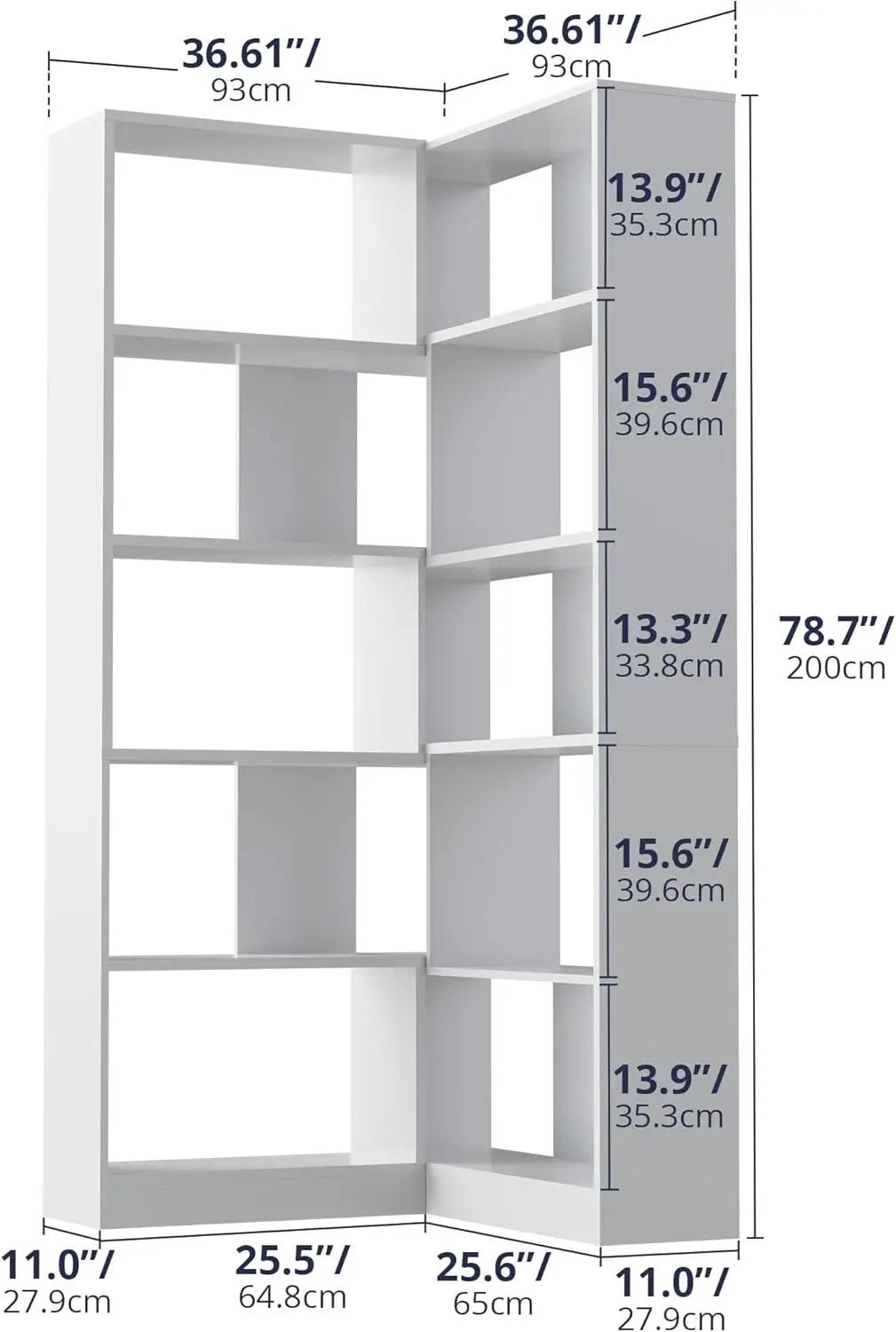 5-Tier Corner Bookshelf, 78