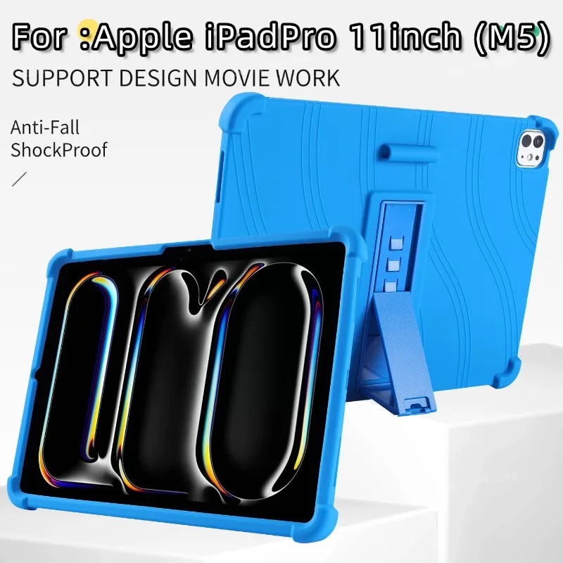 

Защитный чехол для Apple iPad Pro 11 дюймов (M5) планшета A3357-A3358-A3359, мягкий силиконовый регулируемый чехол-подставка для детей