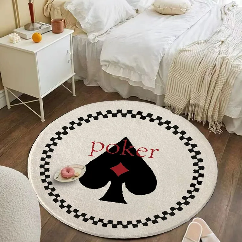 Modern Simple Art Floor Mat Fluffy Soft Rugs for Bedroom Thicken Round Lounge Rug Nordic Living Room Decoration Non-slip Carpet