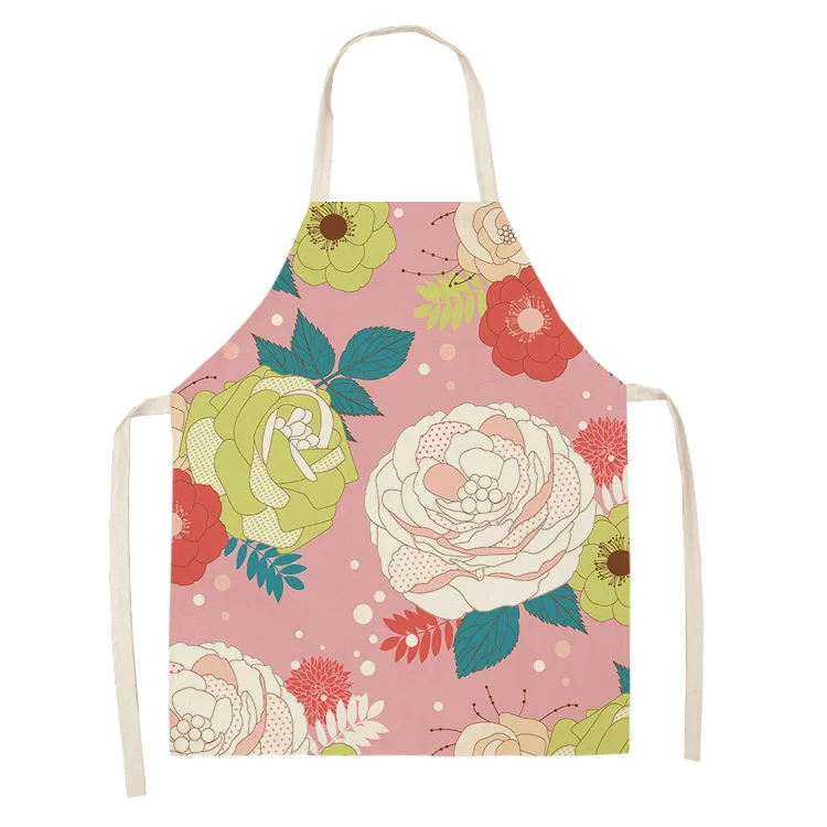 Home Minimalist Floral Kitchen Apron Café Milk Tea Shop Workwear Kitchen Accessories Baking Accessories Cooking Accessories