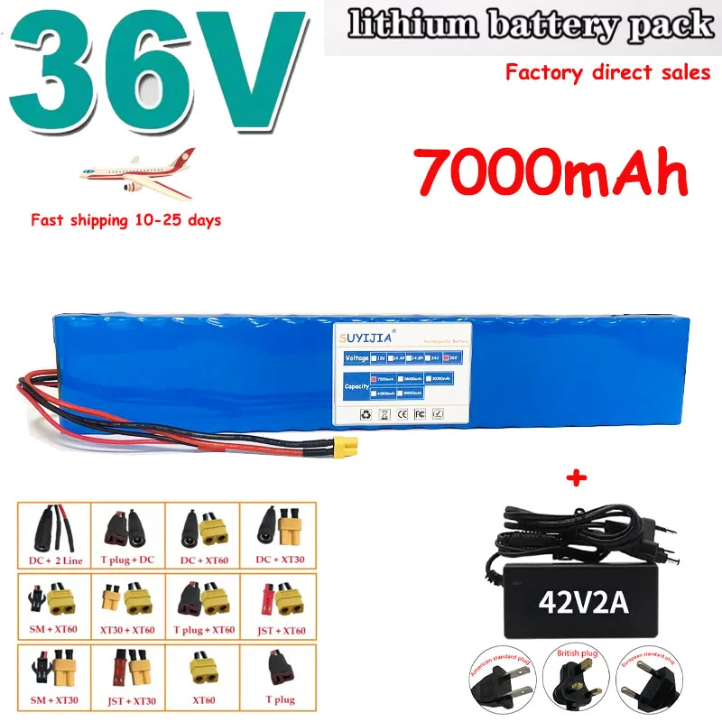 

36V 7Ah 10S2P 250W 450W 42V 18650 Batterie au Lithium intégrée 15A BMS pour Batterie étendue pour Scooter électrique M365 Pro