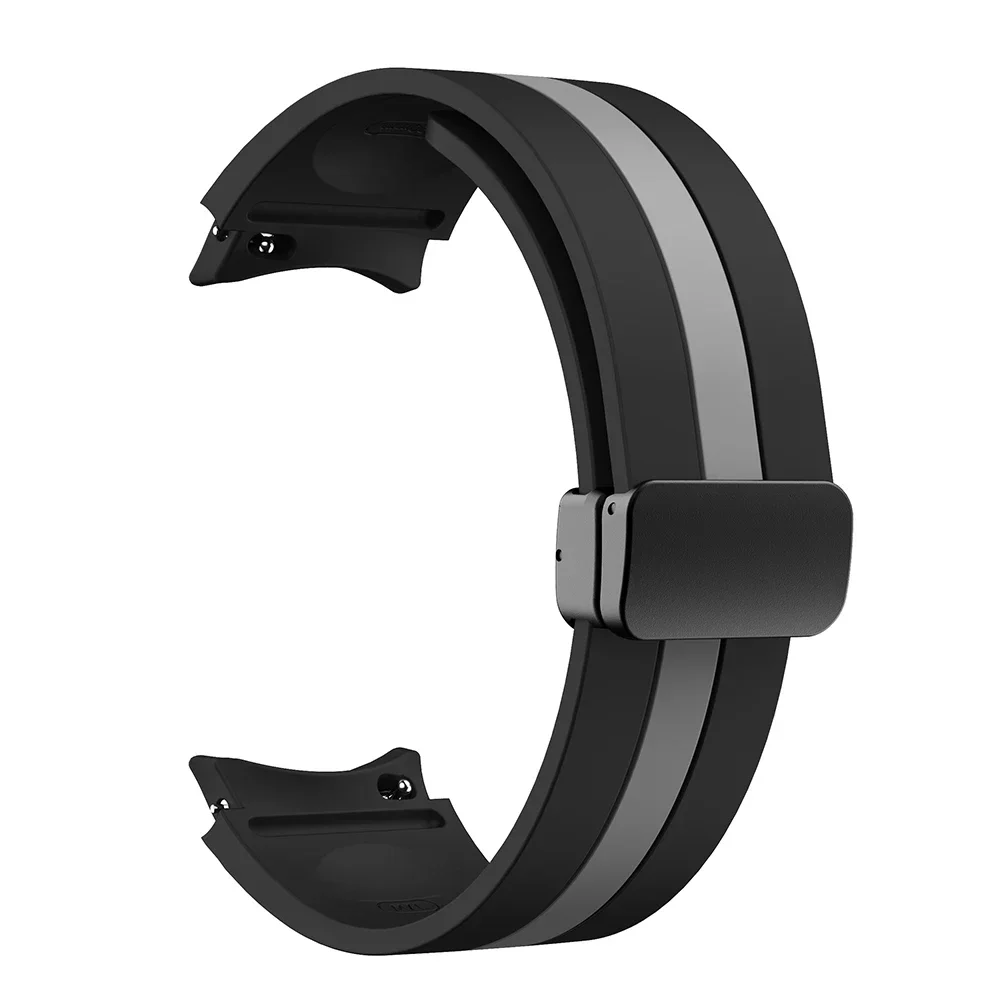 Magnetic Folding Buckle Silicone Strap for Samsung Galaxy Watch 5 Pro 45mm Watch 5 40/44mm Two-Color Watch Strap Galaxy Watch 4