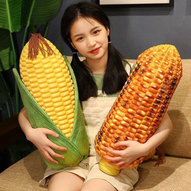 Fresh Maize Plush Toy Soft Stuffed Crop Grilled Corn Doll Simulation Pillow Sleeping Cushion Christmas Gift For Children Kid
