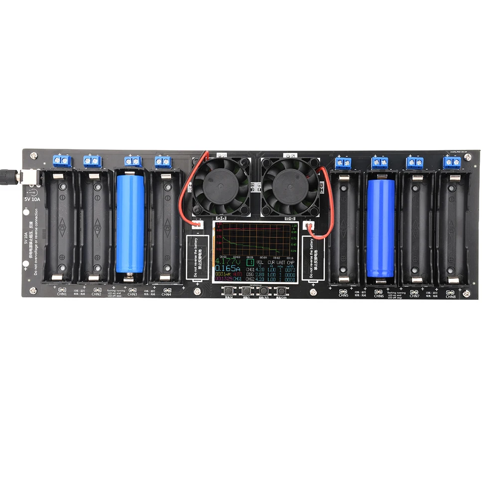 Imagem -02 - Testador de Resistência Interna com Tela Colorida Módulo de Descarga Automática 18650 Capacidade da Bateria 24 Polegadas Canais
