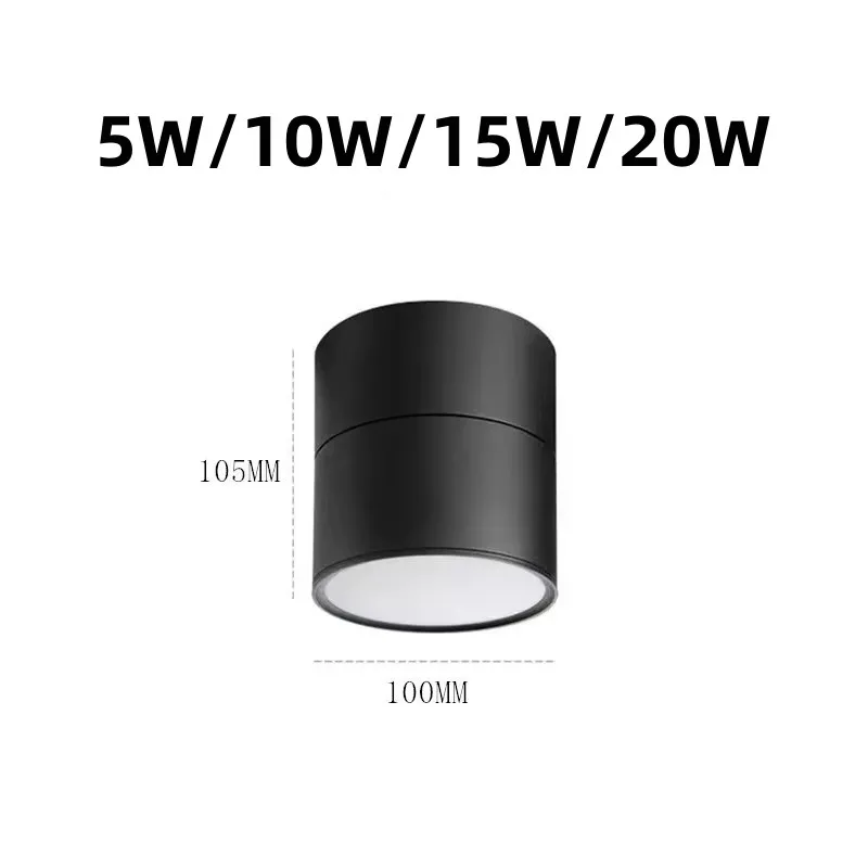 Dimmable Surface Mounted LED Downlight 10W/15W Rotating LED Spot Light Ceiling Lamp with LED Driver AC110V/220V Home Decoration