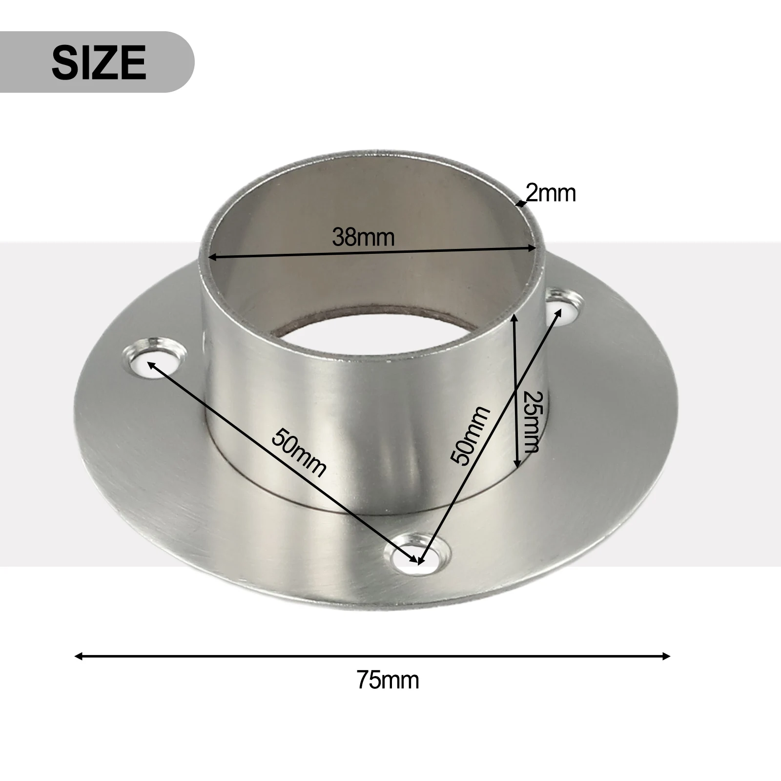 Flange Bracket Handrail Wardrobe Rails Hanging Rails 38mm/51mm Ceiling Socket Connection Curtain Rails Display Stand