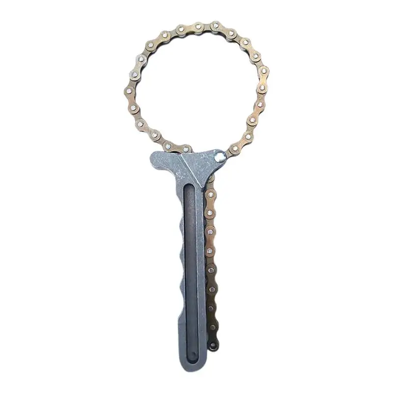 Oil Filter Chain Removal Tool Heavy Duty Carbon Steel Chain Wrench For Oil Filter Adjustable Efficient Oil Filter Removal Car