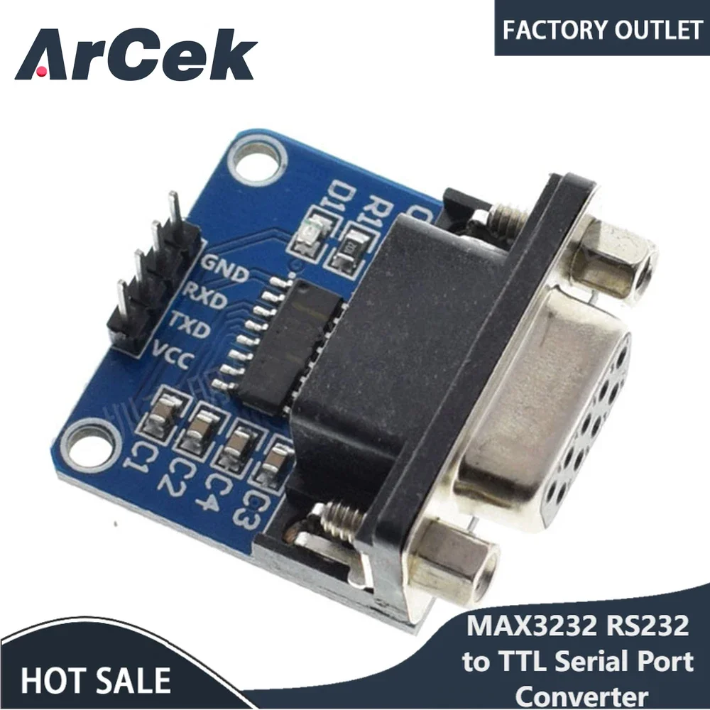 Módulo convertidor de puerto serie MAX3232 RS232 a TTL, conector DB9 MAX232 para Arduino