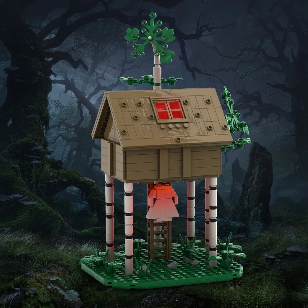 MOC Horror Film Hereditary Baum Haus Bausteine Modell Horror Baum Haus Street View Architektur Ziegel Montage Spielzeug Geschenk