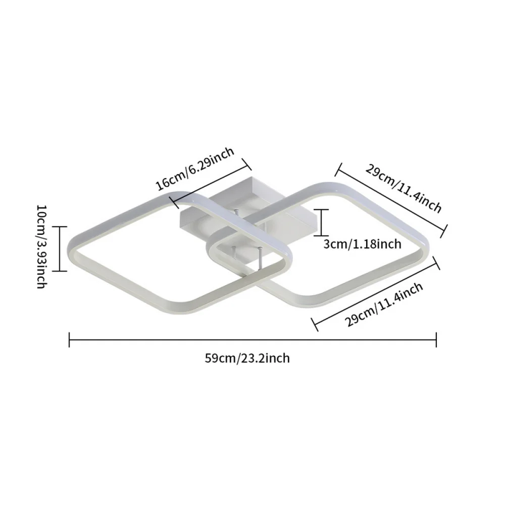 Moderne quadratische Deckenleuchte, LED-Kronleuchter, 42 W Acryl-Deckenleuchte für Küche, Esszimmer, Wohnzimmer, Studio, Büro, 6500 K – Detail 7