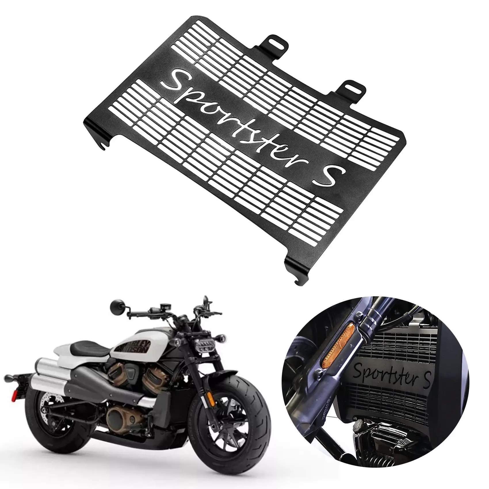 

Motorcycle Radiator Grille Grill Protective Head Light Lamp Guard Protector Cover For Sportster S 1250 RH1250S 2021 2022-N25R