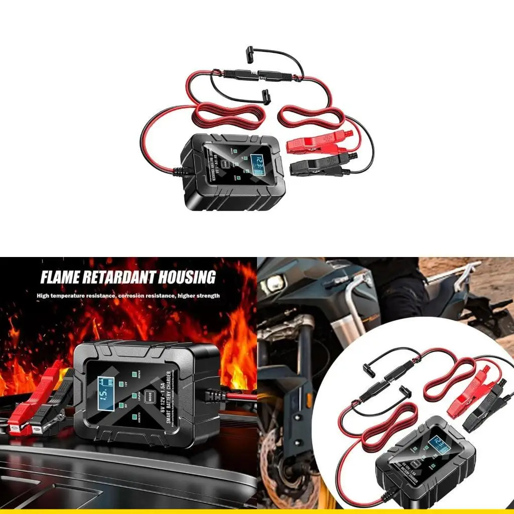 

SZCH Эффективное интеллектуальное устройство для обслуживания аккумуляторов 6 В 12 В 1,5 А для автомобилей, мотоциклов и