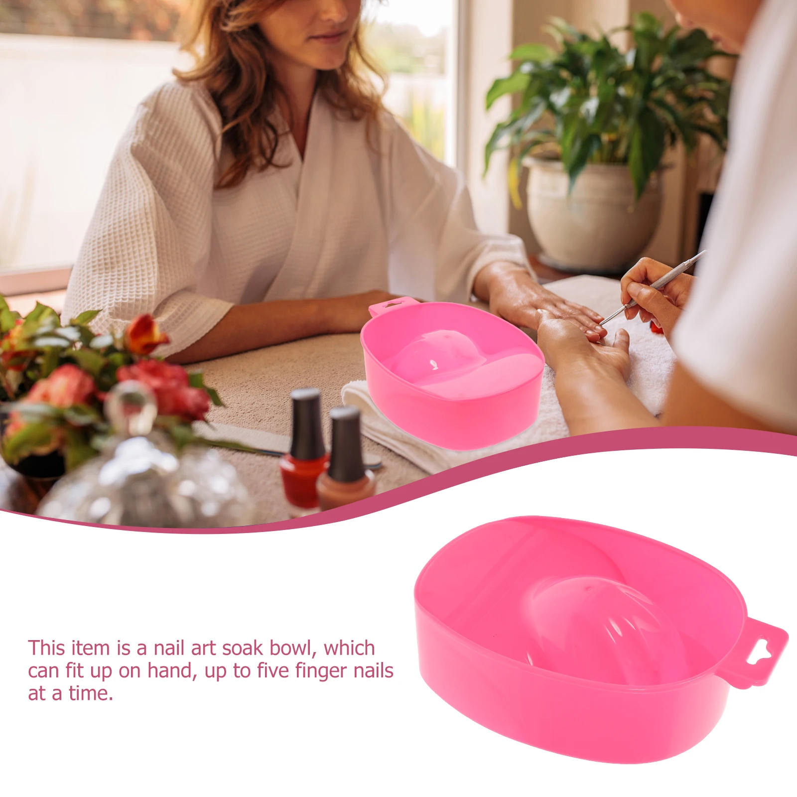 

4 pcs Nail Soak Bowl Durable Manicure Tools Portable Home Salon Use Fits Hand Five Fingers Nail Treatment Cuticle Care