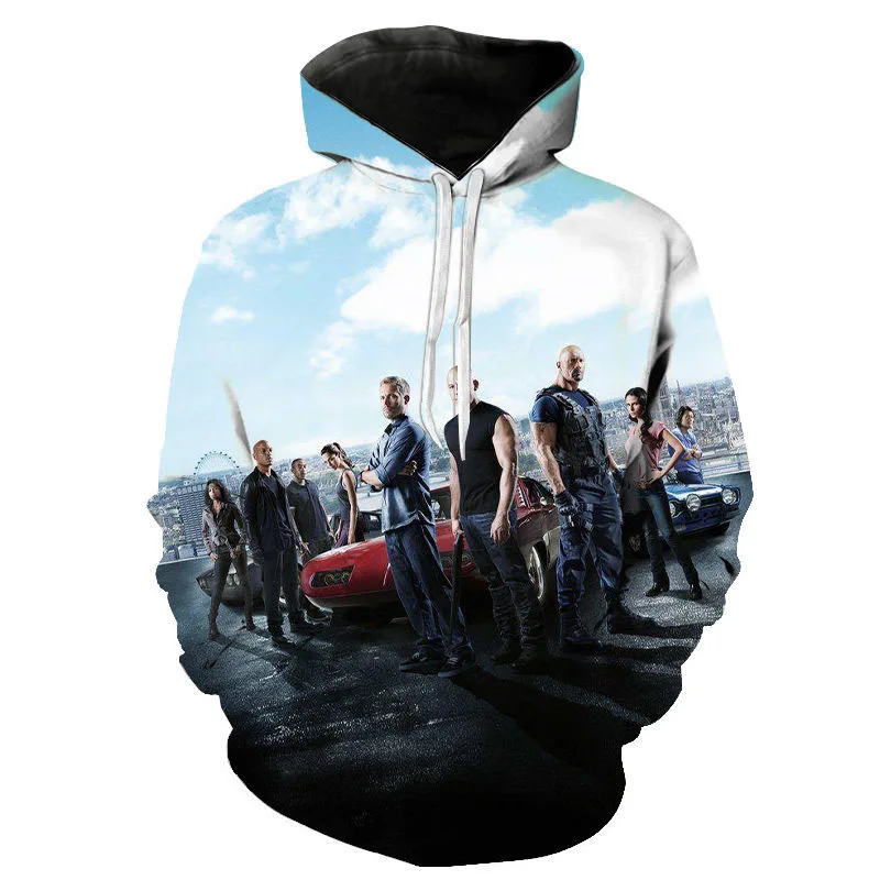 New Movie Fast and Furious 3D Print Hoodies Men Women Casual Oversized Pullover Hooded Sweatshirts Streetwear Male Tops Clothing