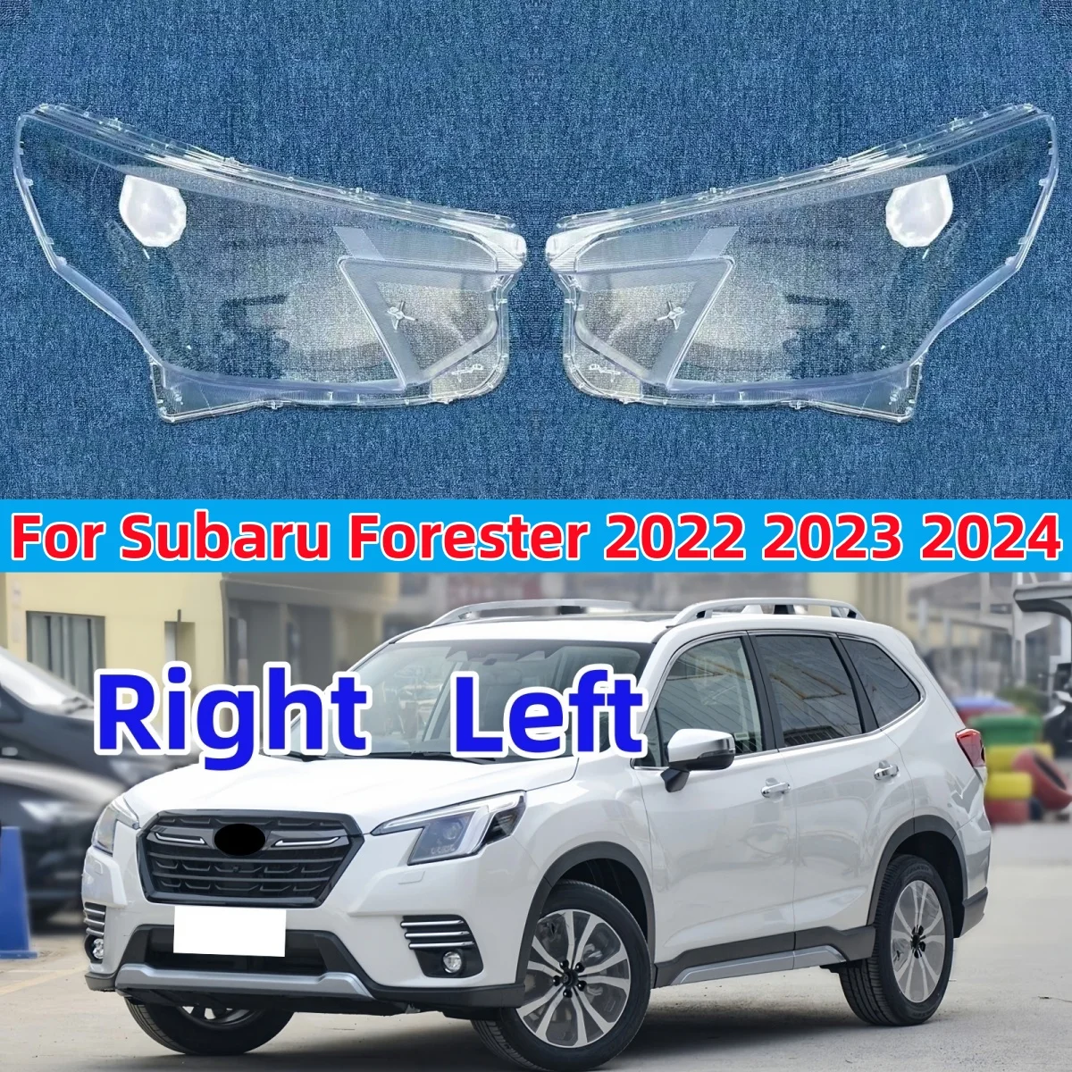 

For Subaru Forester 2022 2023 2024 Headlight Cover Headlamp Shell Mask Transparent Lampshdade Lens Plexiglass