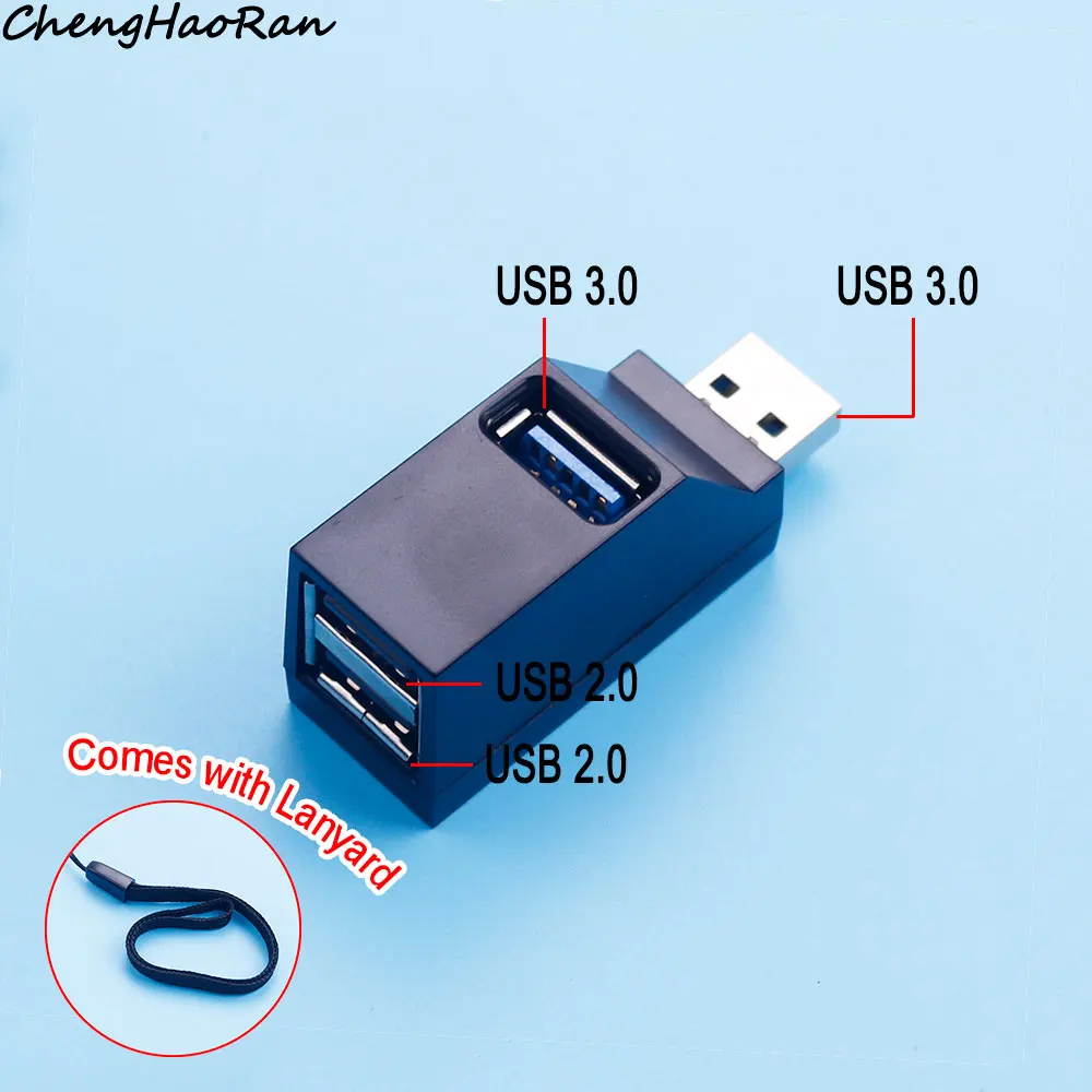 1 Stück USB 2.0 3.0 Hub mit 3 Anschlüssen, Tragbarer Schneller Datenübertragungs-USB-Verteiler für Computer und Laptop, Dockingstation 2.0 3.0 Hub-Adapter – Detail 9