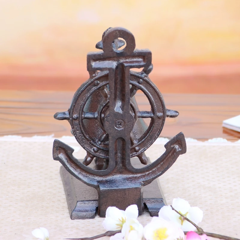 Vintage Cast Iron Hand Press Bell, Iron Craft Bell, Bar, Tea House, Coffee Shop, Dining Bell, Tabletop Hand Hammered Bell