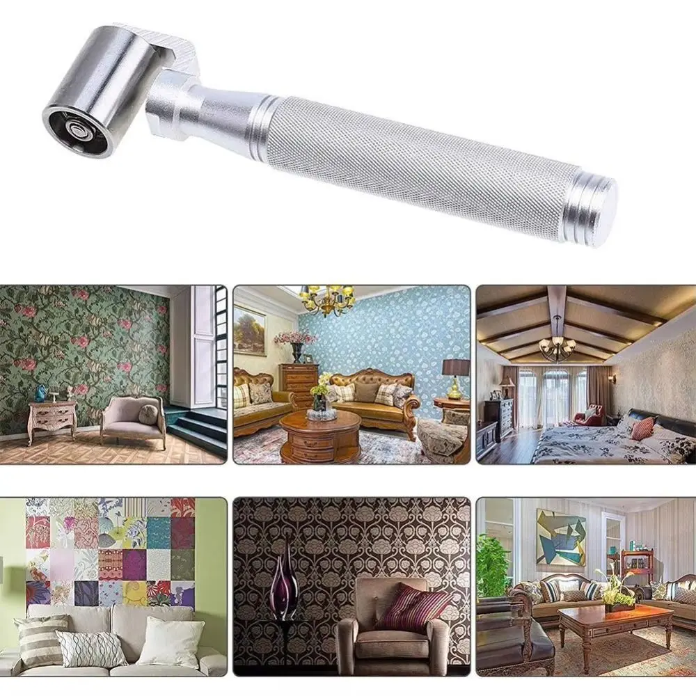 Stainless Steel Flat Pressure Roller Flat Seam Paint Plate Seam Rolling Tool Aluminum Alloy Handle Wallpaper Seam Roller