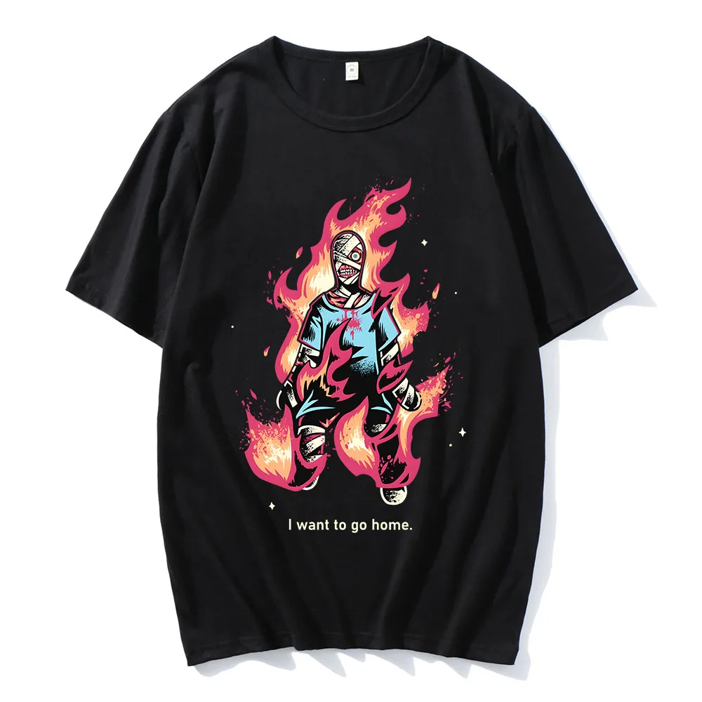 Jeu MOUTHWASHING je veux aller à la maison T-shirt coton à manches courtes lâche hommes t-shirts unisexe Streetwear Hip Hop hommes femmes vêtements