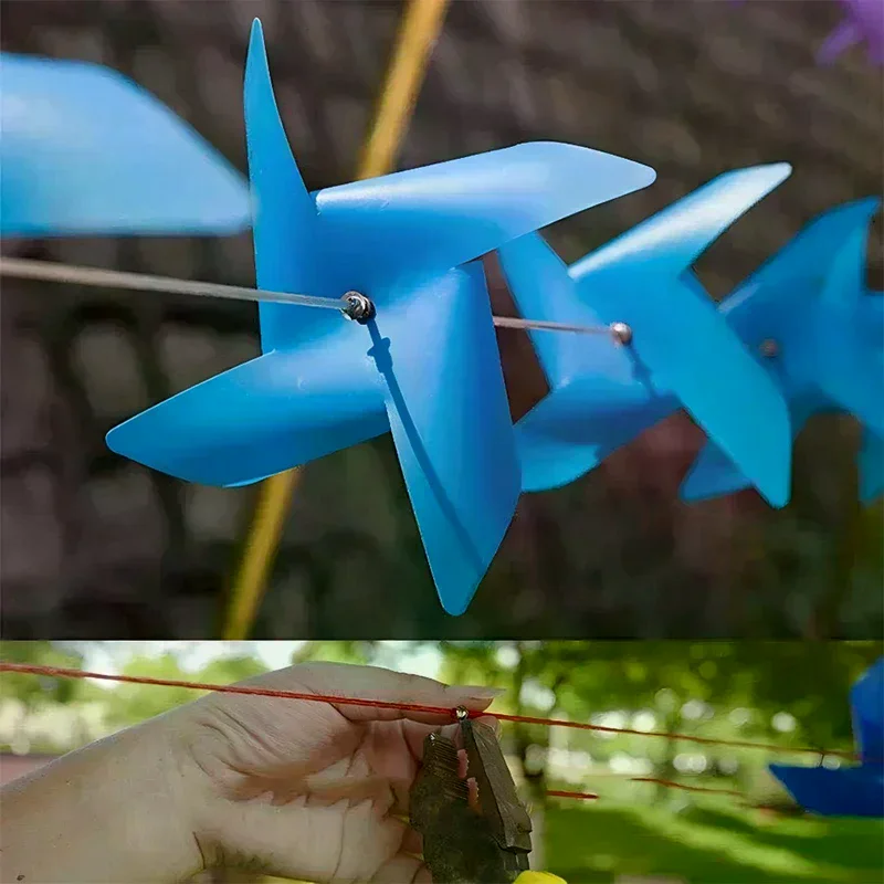 100Pcs Plastic Pinwheels Fiesta Flag Party Supply Hanging Windmill With 30 Metres Rope Home Garden Indoor Outside Decoration