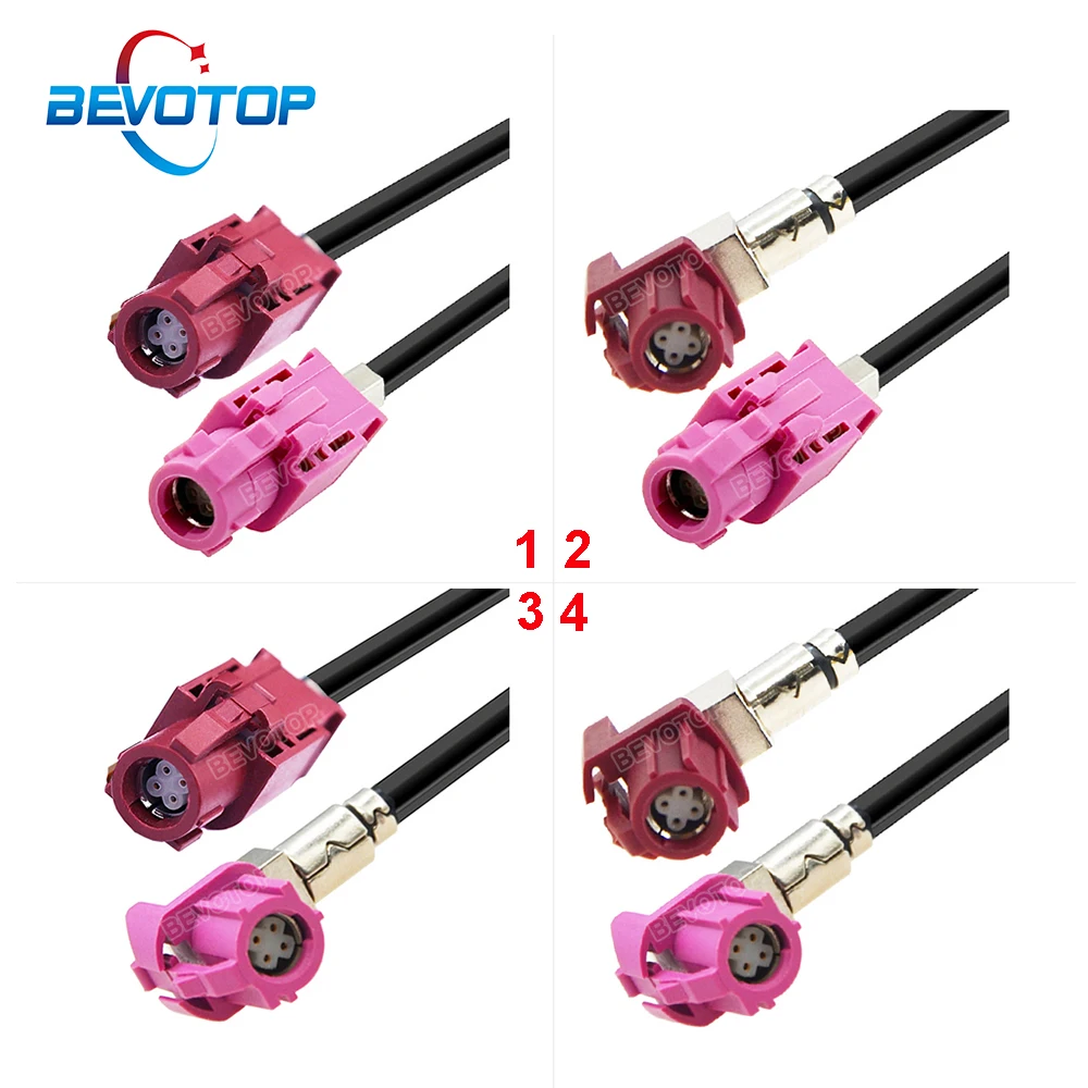 1 шт. LVDS видеолиния 4-контактный HSD фиолетовый код D к розовому коду H гнездовой разъем 4-ядерный автомобильный жгут проводов дисплея BEVOTOP автоматический видеокабель