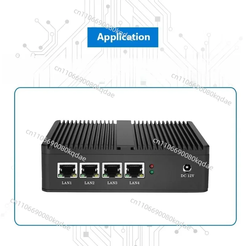 Fan‑Less Embedded Mainboard Unit, J1900 J4125 Quad‑Core,4 Gigabit LAN, OpenWrt Linux‑Supported Network Accessory