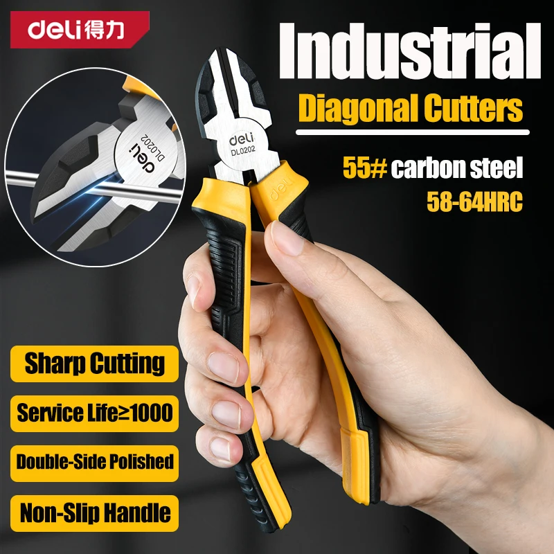 

Deli 6 / 7 Inch Wire Cutter 55# carbon steel Nippers Pliers Jewelry Wire and Cable Cutter Side Scissors Pliers Electrical Tool