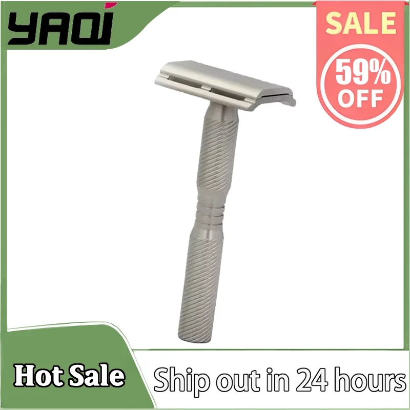 YAQI Ghost  Multiple Thread PatternTitanium Light Weight Safety Razor - Ultra-Light Premium Men's Grooming tool
