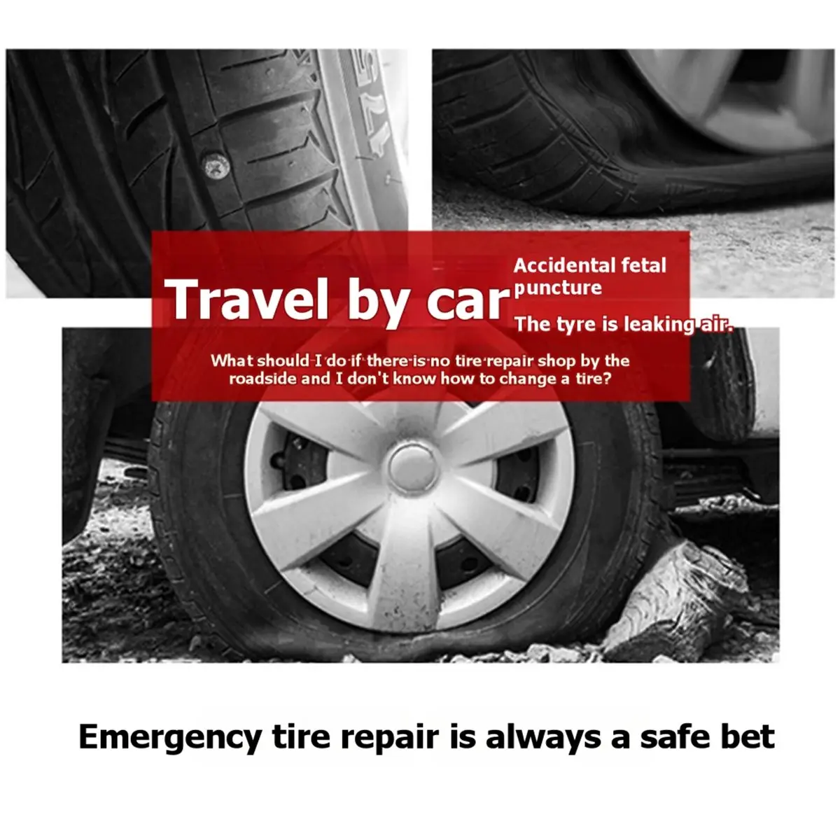 【50% OFF】62 Piece Set of Car Tire Repair Tools, Vacuum Tire Repair Tools, Motorcycle Repair Tools, Emergency Tire Repair Kit