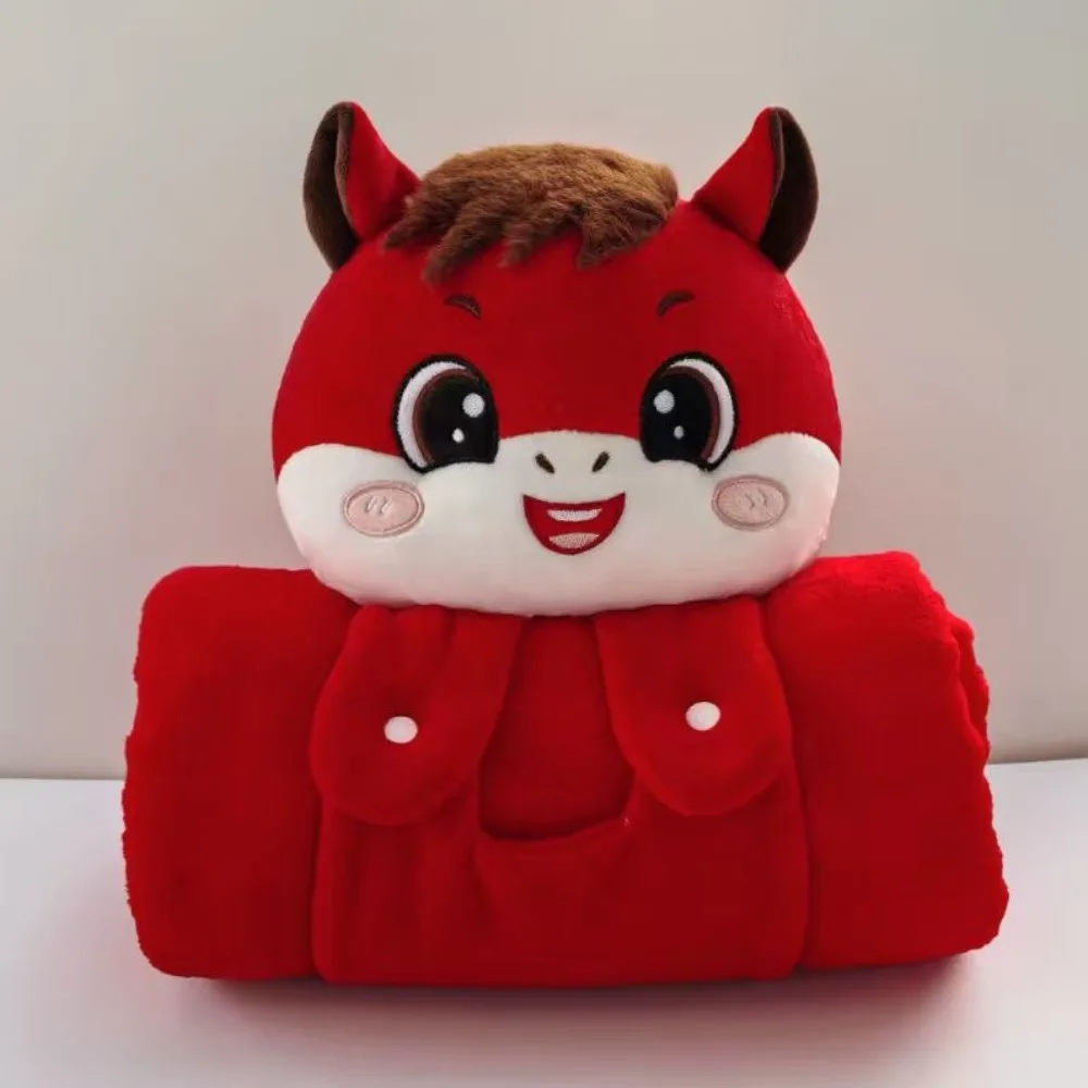 لينة الدافئة الحصان التميمة بطانية قطيفة مريحة رقيق رمي السنة الجديدة رمي بطانية الكرتون للطي الفانيلا بطانية السفر #4