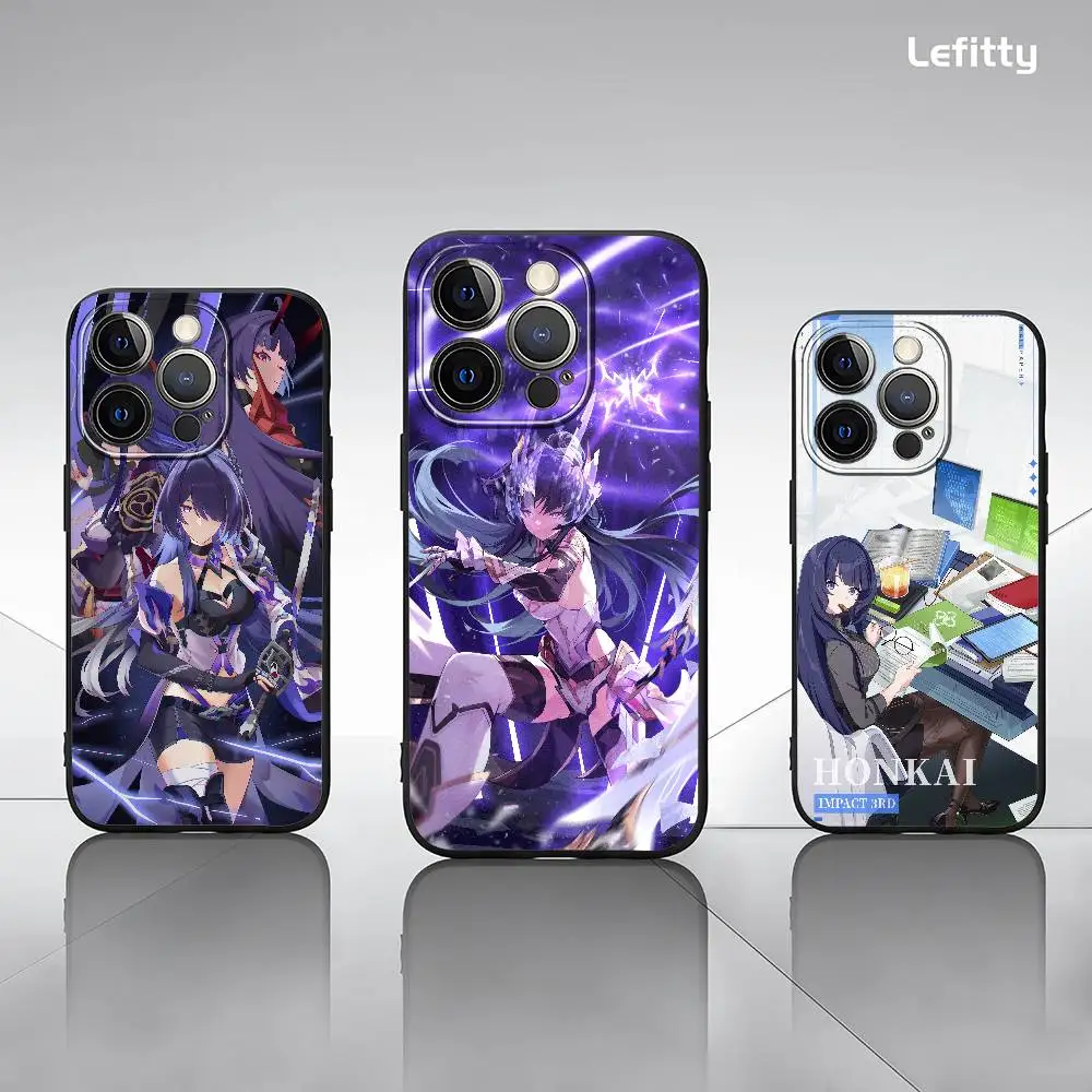 

Raiden Mei Honkai Impact Phone Case For IPhone 16 15 14 13 Pro Max Plus Mini Frosted Soft Shell Funda Shockproof Cases