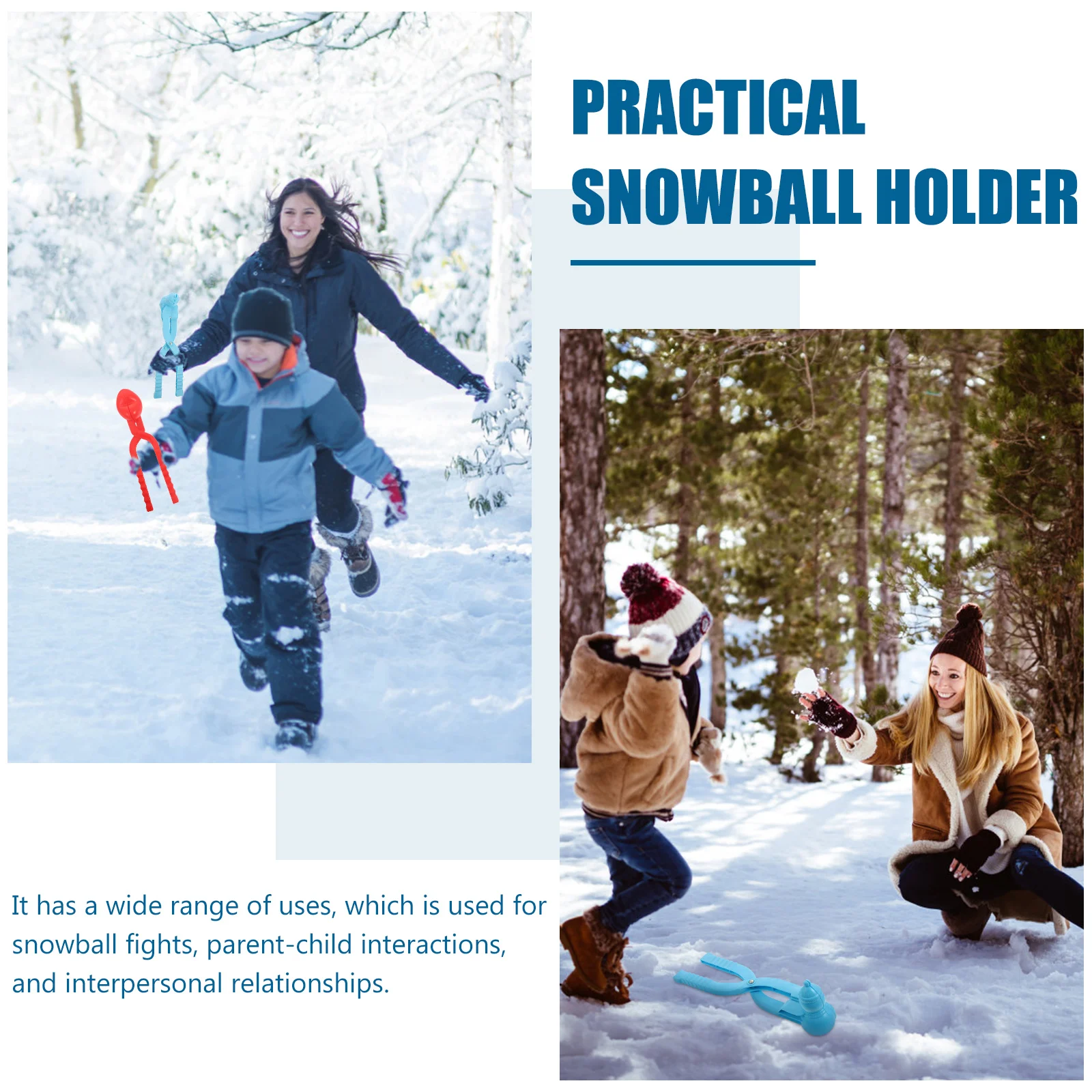 

2Pcs Heart Shape Clips Winter Outdoor Plaything Maker for Snowfield Fighting Clips Making Tool