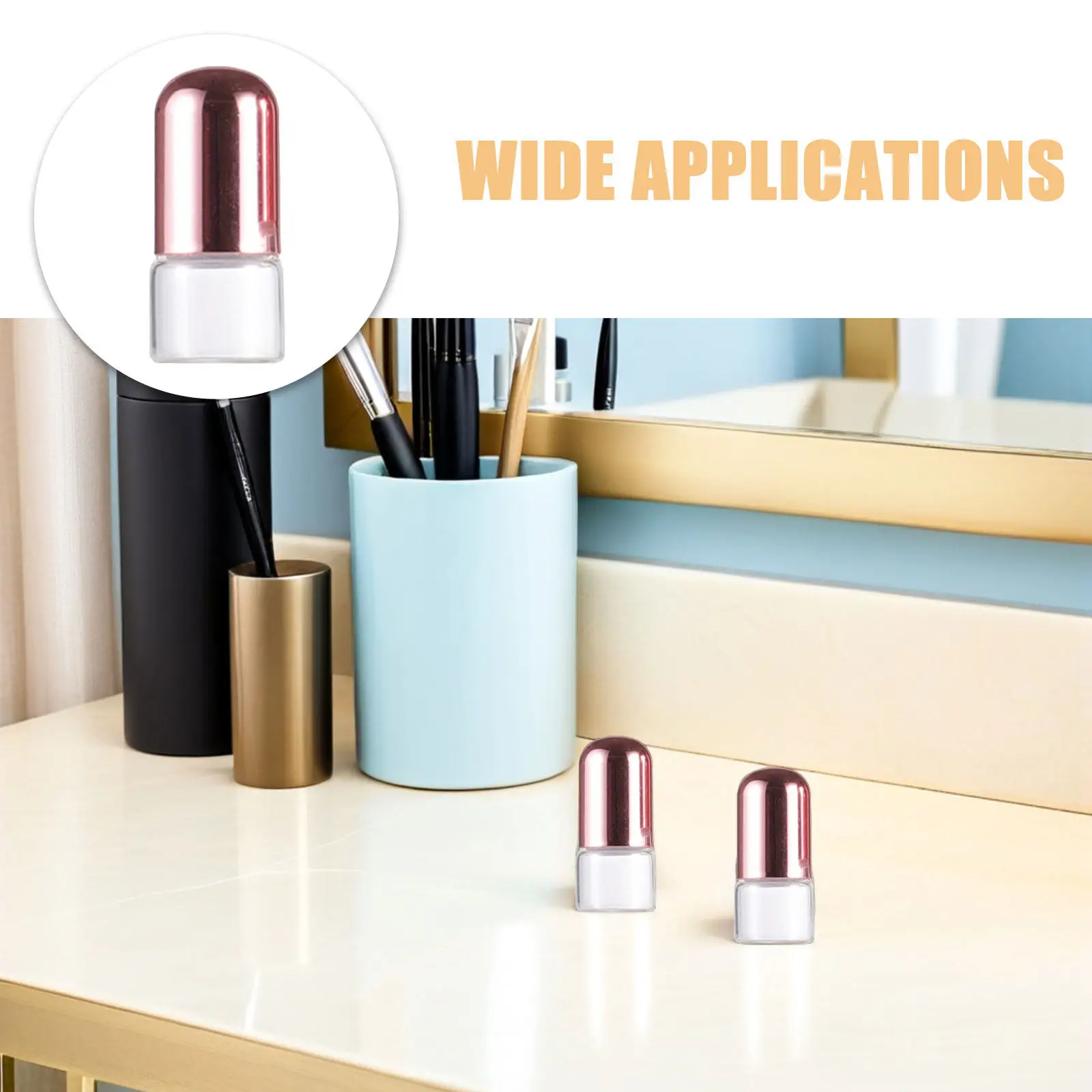 20Pcs 1Ml Transparent Glass Roller Bottles with Chic Pink Caps Mini Refillable Perfume Roller Bottles Leakproof Travel Essential view 6