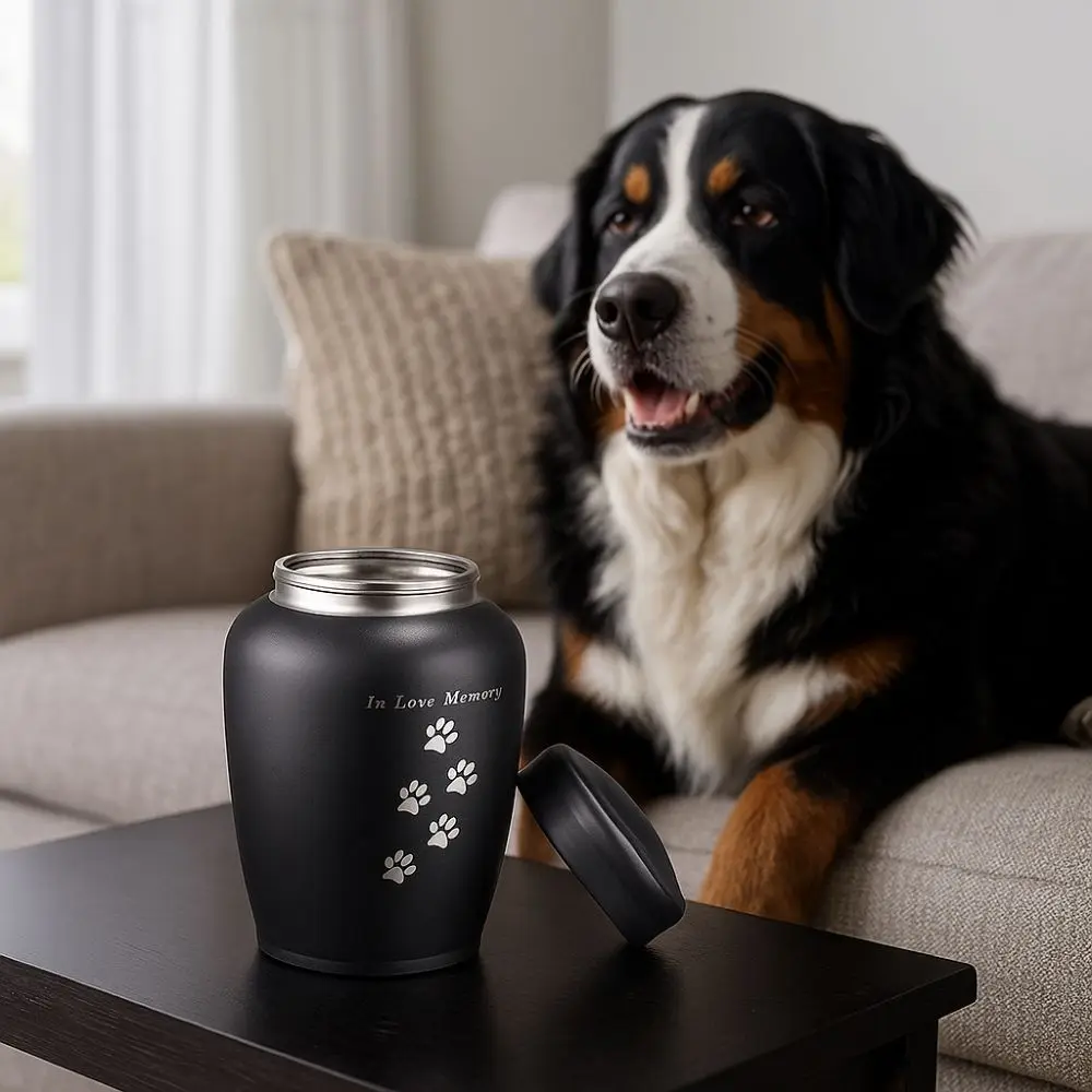 

Moisture-Proof Stainless Steel Pet Urn Sealed Metal Funeral Memorial Ash Holder Waterproof Cremation Ashes Container