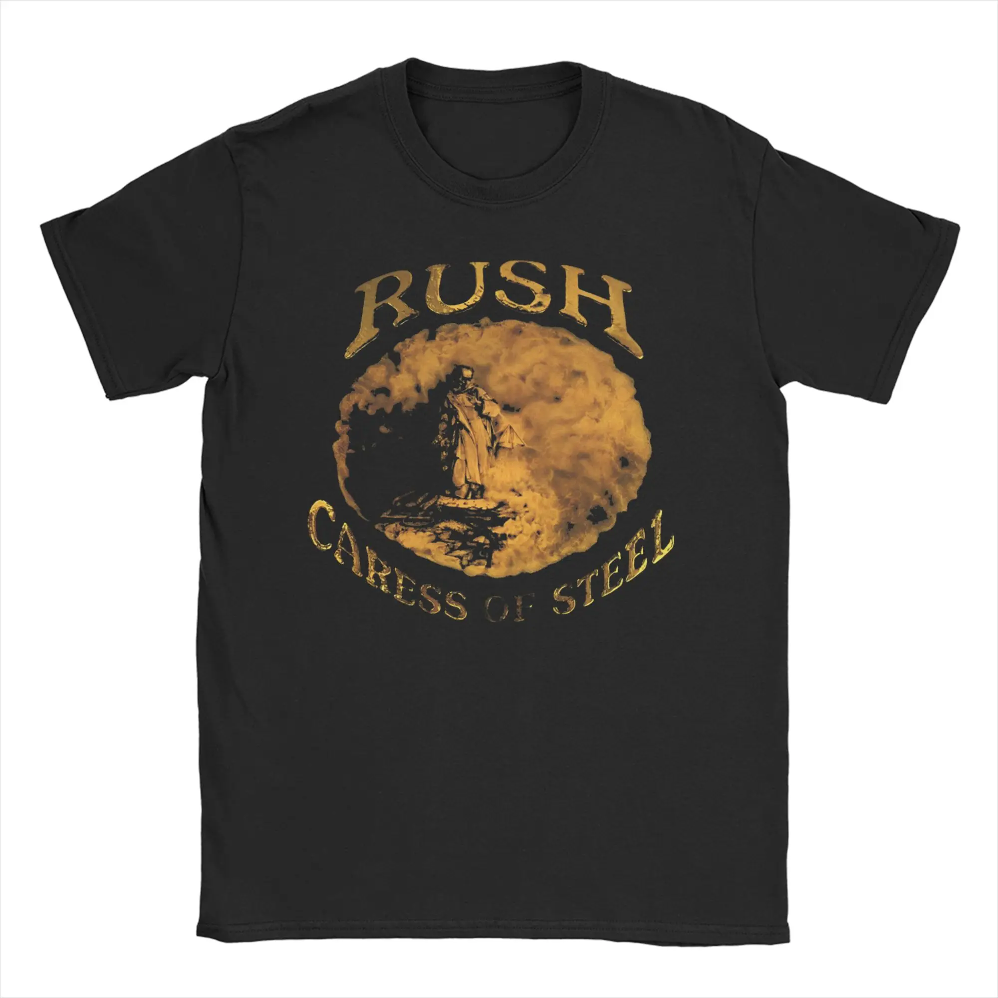 Men Women Rush Band Caress of Steel T Shirts  Pure Cotton Clothes Amazing Short Sleeve Crewneck Tees Gift Idea T-Shirts