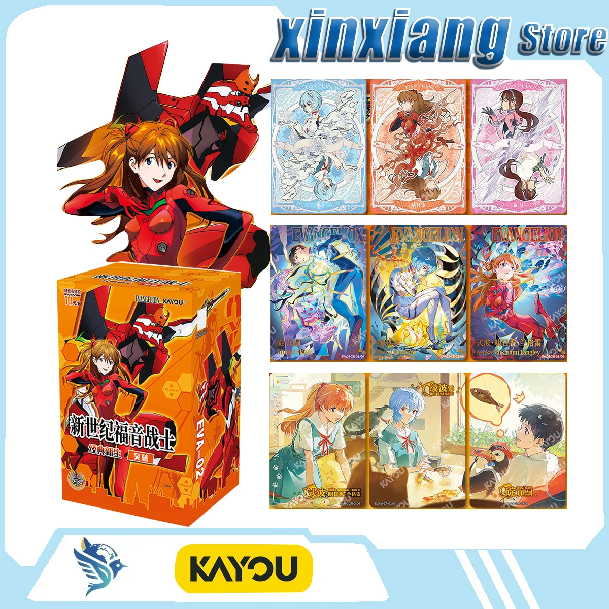 

Коллекционные карточки KAYOU с персонажами аниме и манги «Евангелион», полные страсти и аниме-стиля, в стиле меха.
