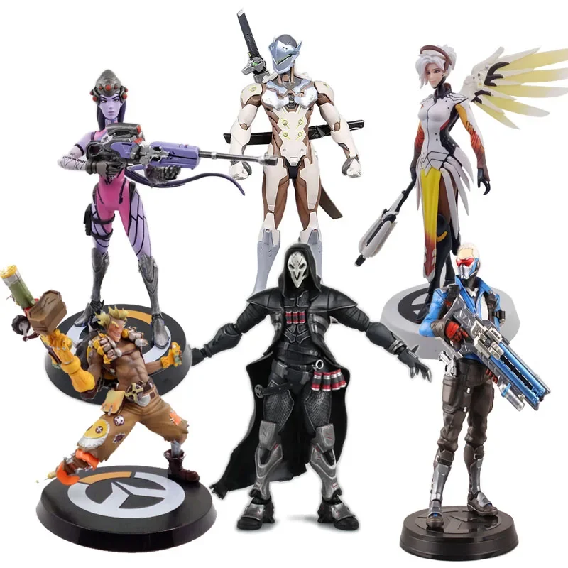 Overwatch Game Characters Model Toy OW Reaper Tracer Mercy Lucio Pharah Widowmaker Action Figure Collection Table Ornaments Gift