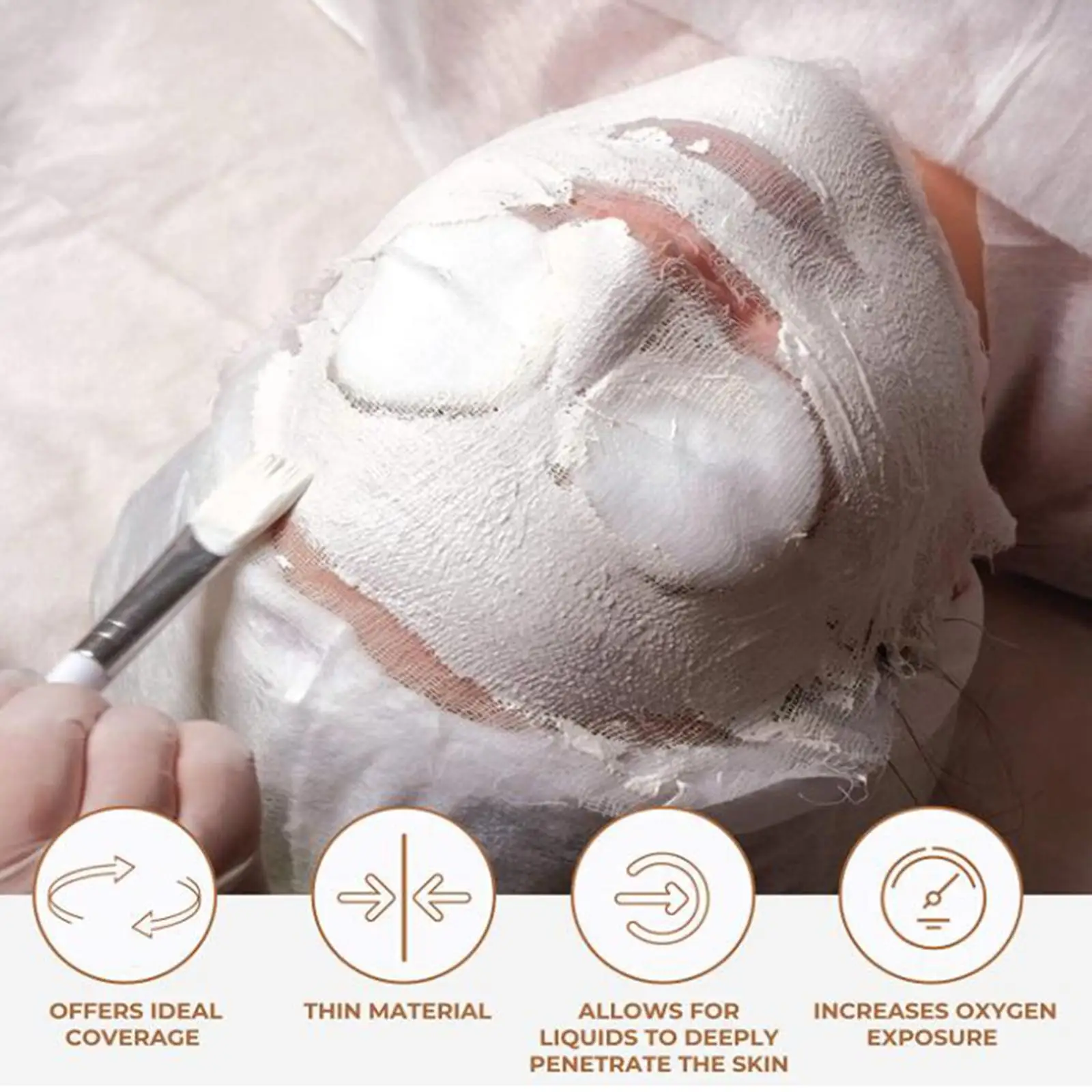 Gauze Mask Cotton Facial Sheets Lint Free Lightweight Portable for DIY Moisturizing Mask and Spa Care